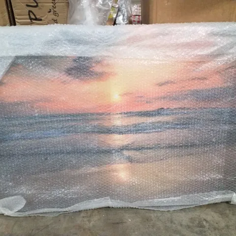 BEACH WAVES SUNSET - WRAPPED CANVAS PRINT