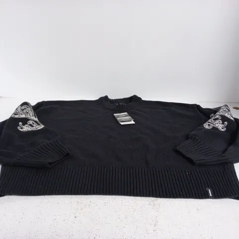 FINISTERRE FLORAL MARINE JUMPER β CHARCOAL, UK 16