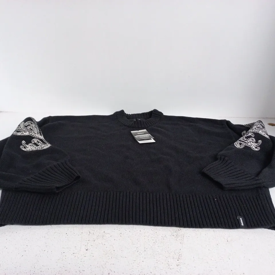FINISTERRE FLORAL MARINE JUMPER – CHARCOAL, UK 16