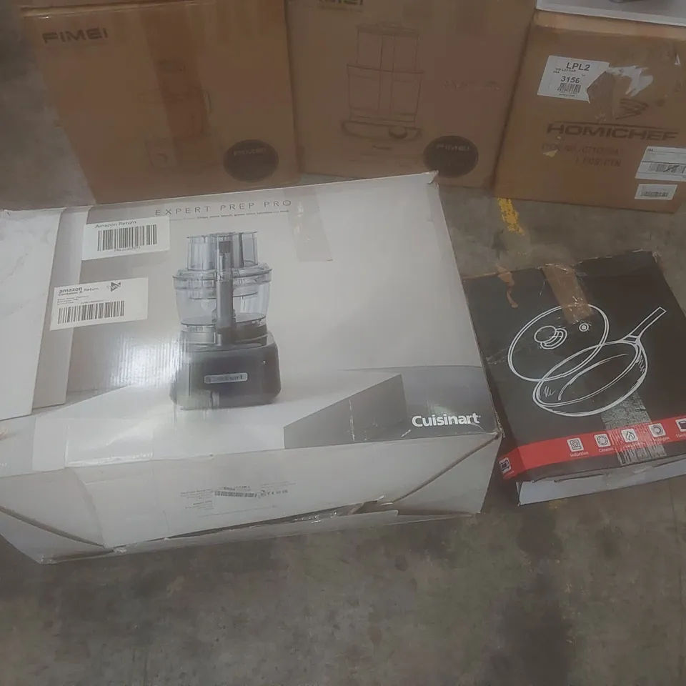 PALLET OF ASSORTED HOUSEHOLD GOODS AND PRODUCTS TO INCLUDE; FOOD SLICER, BLENDERS, FOOD PROCESSORS, STEAM CLEANER ETC