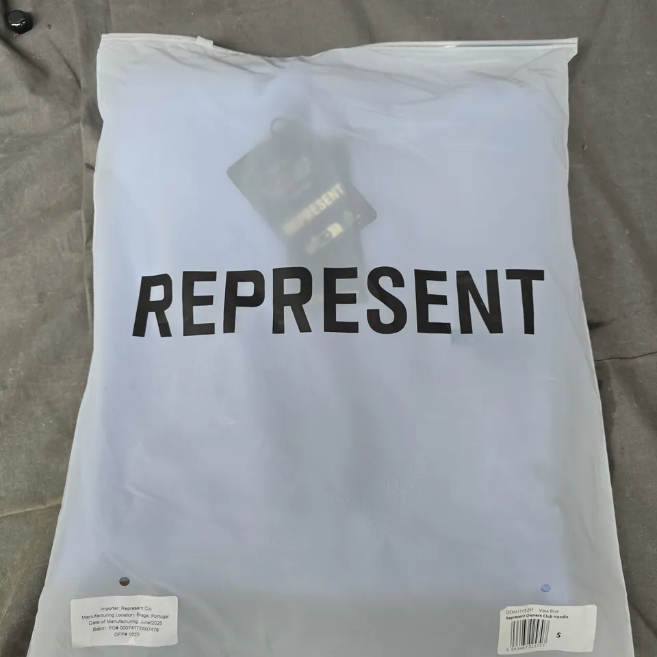 BAGGED REPRESENT OWNERS CLUB HOODIE IN VISTA BLUE - SMALL