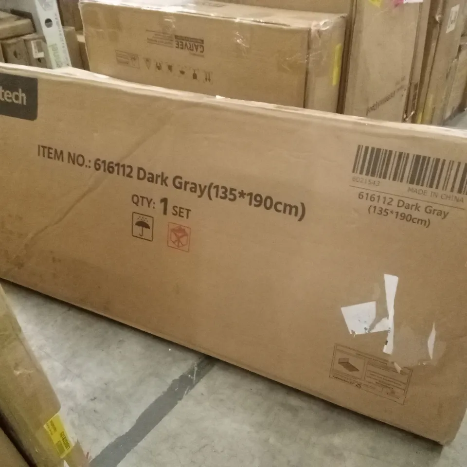 BOXED YAHEETECH DOUBLE SIZE BEDFRAME - DARK GREY (1 BOX)
