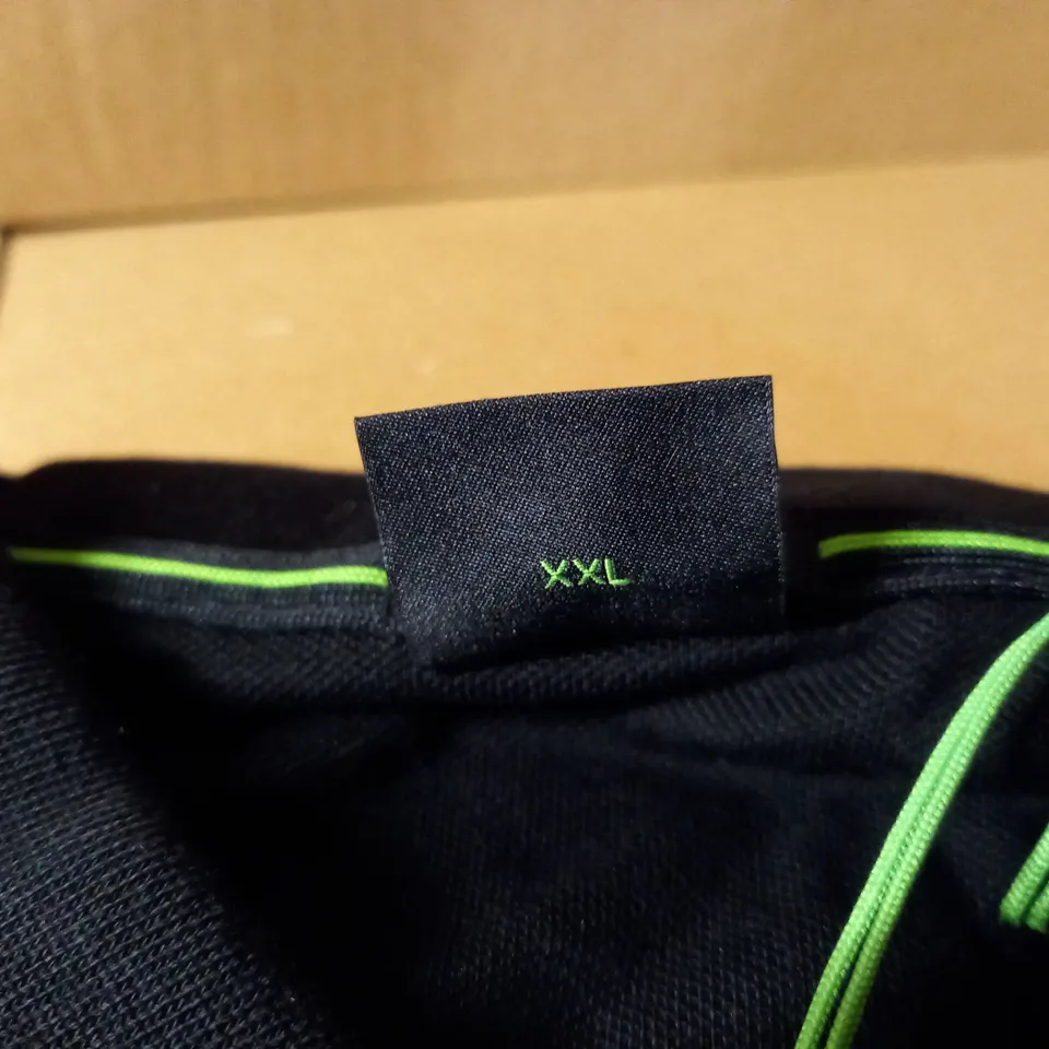 BOSS POLO SHIRT - BLACK WITH YELLOW DETAIL SIZE XXL