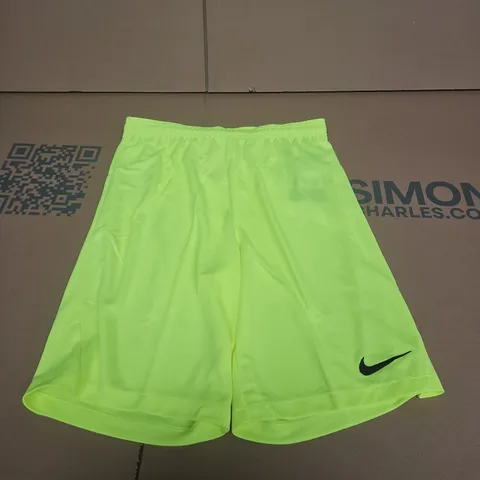 NIKE NEON GREEN SHORTS - SIZE XL - KIDS