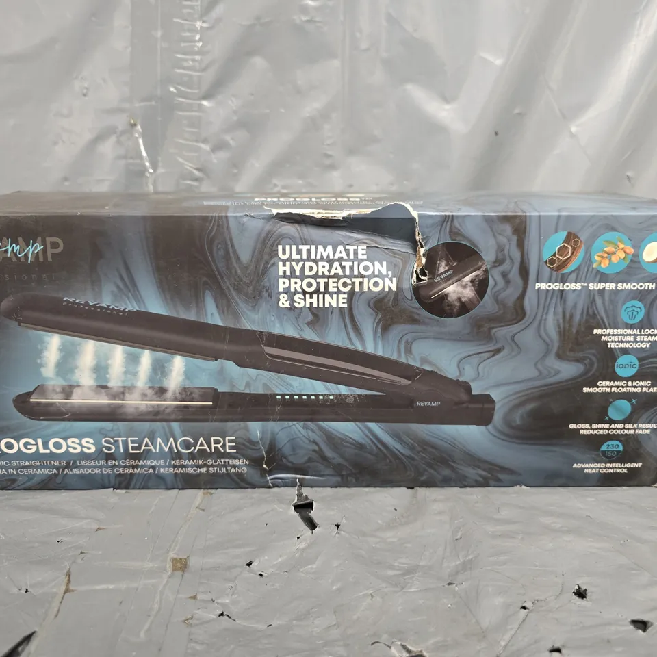 BOXED REVAMP PROGLOSS STEAMCARE CERAMIC STRAIGHTENER ST-1600-GB
