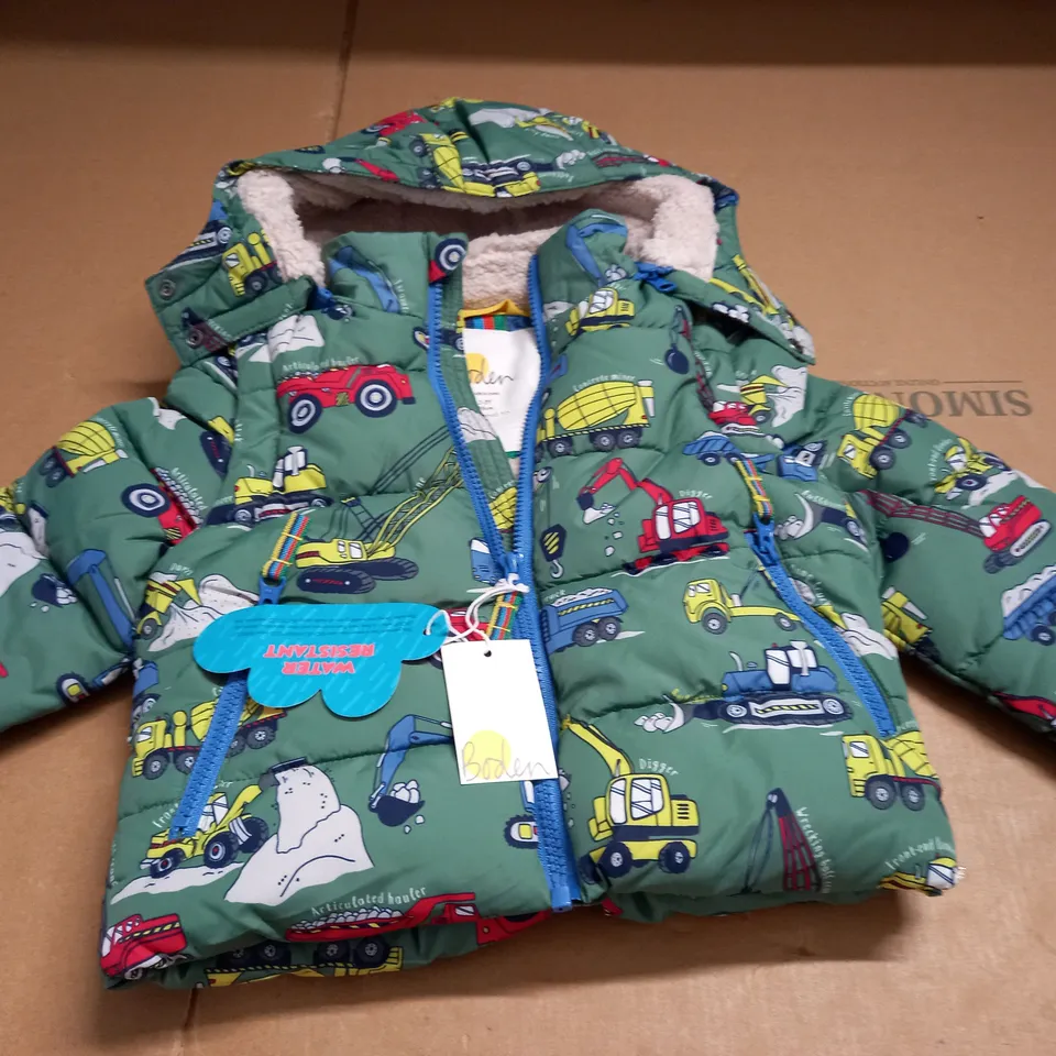BODEN WATER RESISITENT VEHICLE THEMED KIDS COAT - 2-3 YRS