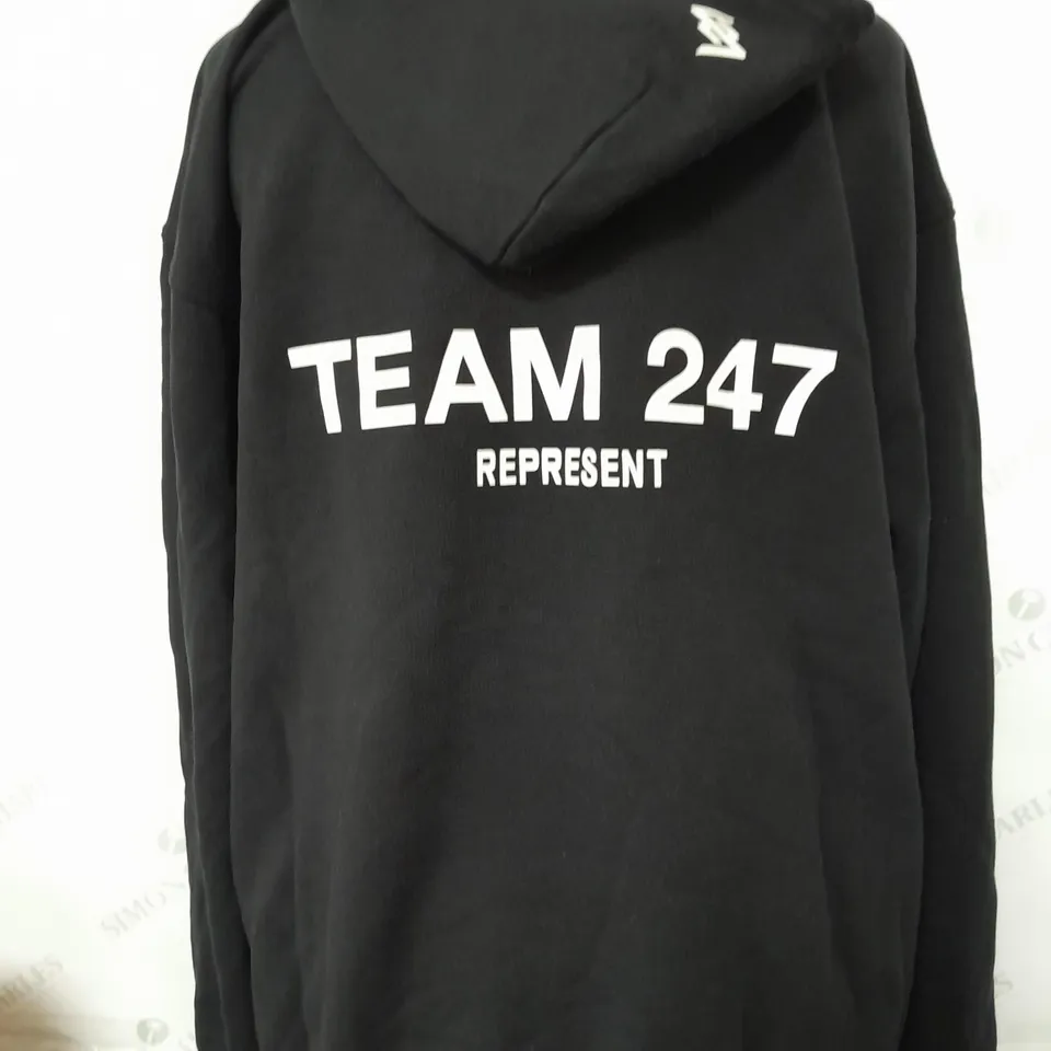 REPRESENT TEAM 247 HOODIE IN BLACK - SIZE MEDIUM