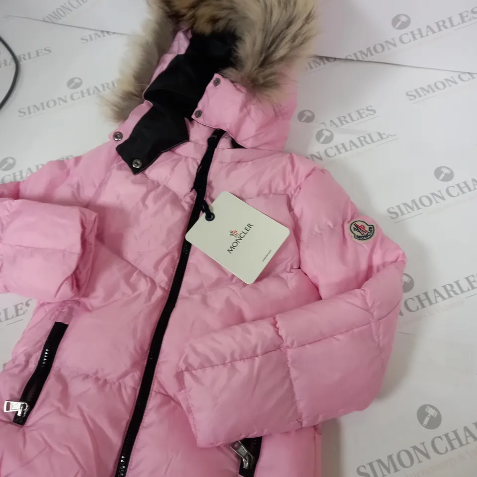 MONCLER PADDED COAT WITH FAUX FUR HOOD SIZE 5-6 YEARS 