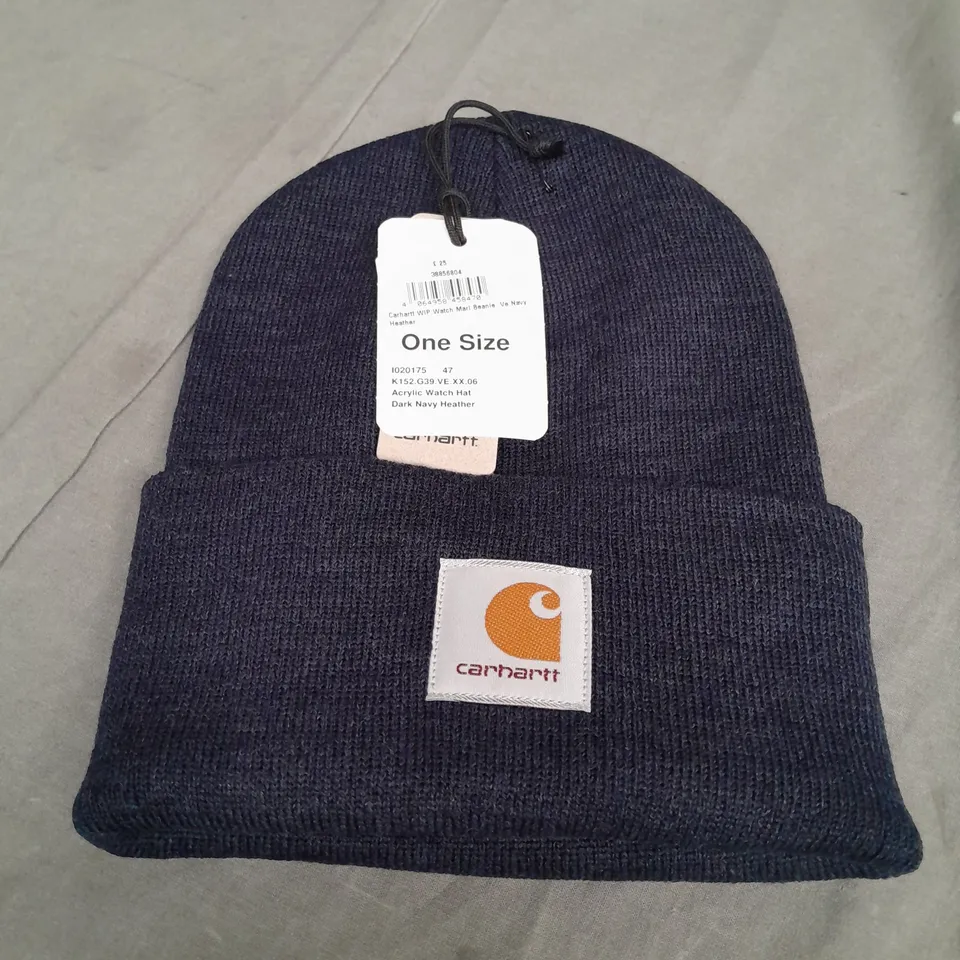 CARHARTT BEANIE IN NAVY HEATHER ONE SIZE