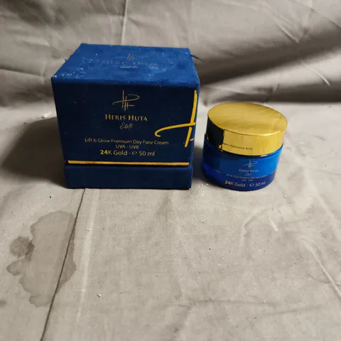 HERIS HUTA ELITE LIFT & GLOW PREMIUM DAY FACE CREAM WITH 24K GOLD – 50 ML (BOXED)