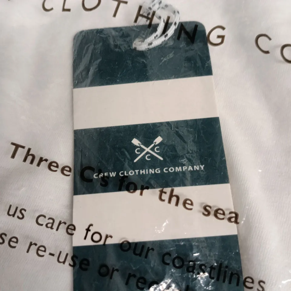 CREW CLOTHING COMPANY WHITE SLUB T-SHIRT – OPT WHITE - SIZE 6