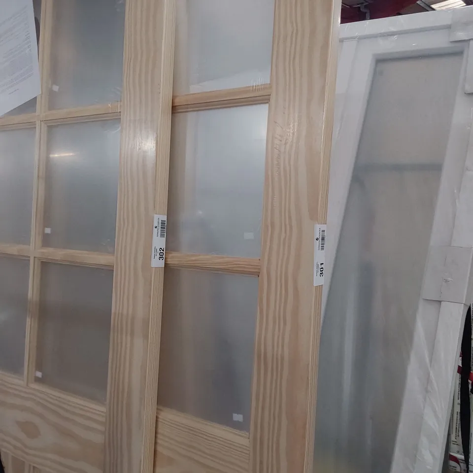 CLEAR PINE 6 PANEL HALF GLAZED INTERNAL DOOR 1981 × 762mm