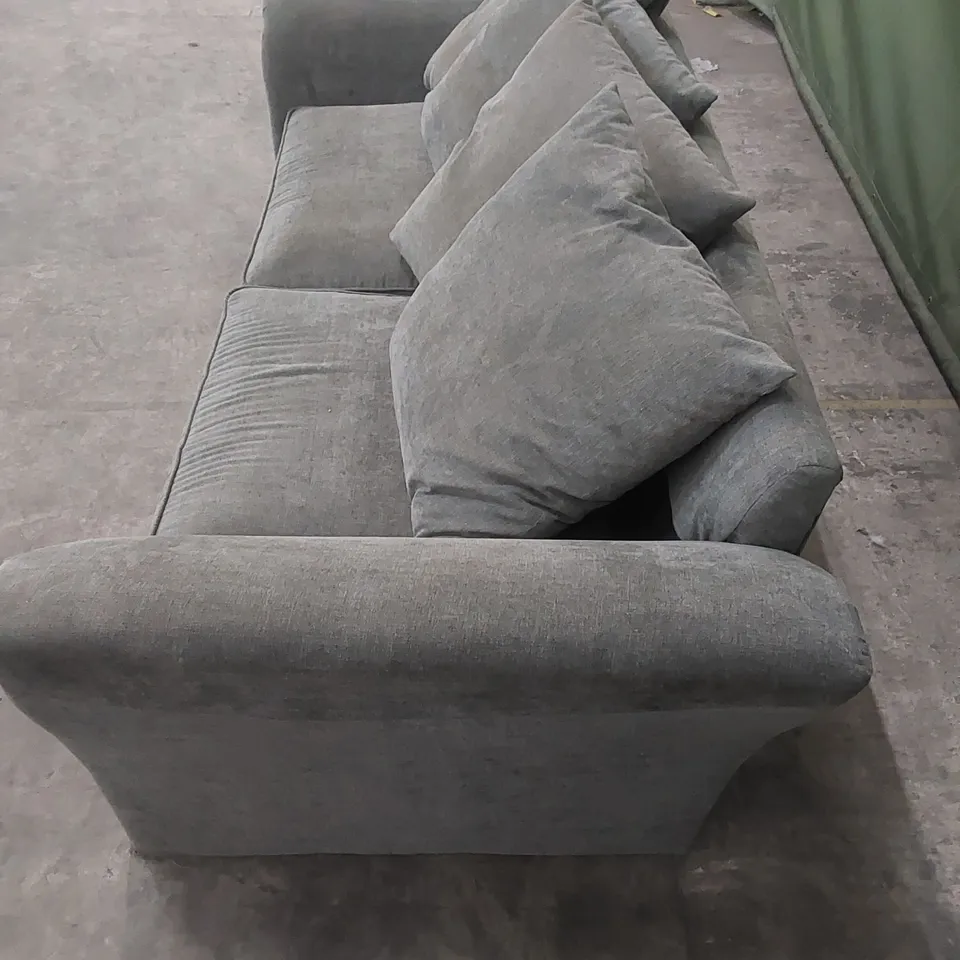 DURY 3 SEATER FABRIC UPHOLSTERED SOFA - GREY