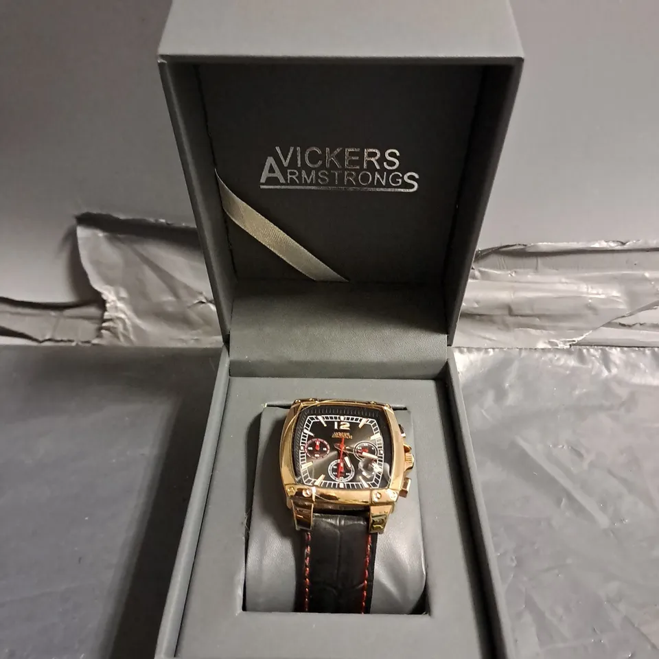 BOXED VICKERS ARMSTRONGS BARREL ROLL BLACK DIAL WATCH 