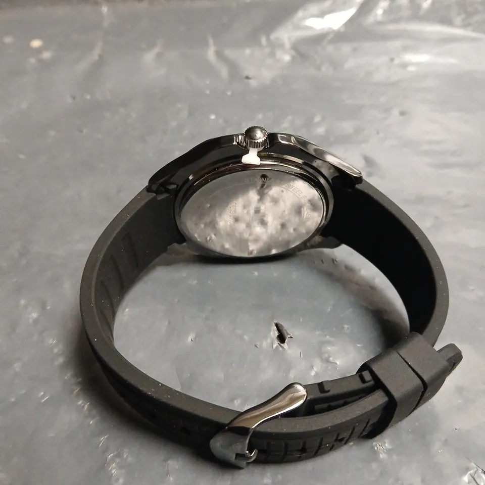 MENS LOUIS LACOMBE GREEN DIAL RUBBER STRAP WATCH