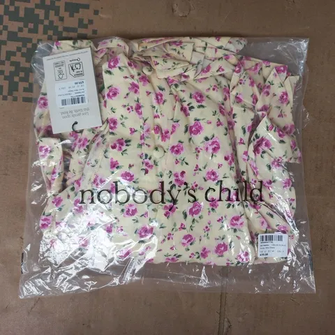 BAGGED NOBODY'S CHILD AVERY MINI DRESS IN CREAM FLORAL SIZE UK 12