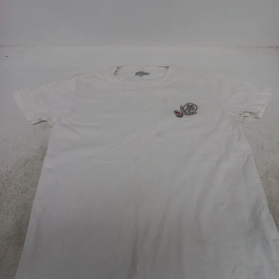 MONCLER WHITE LOGO TEE SIZE L