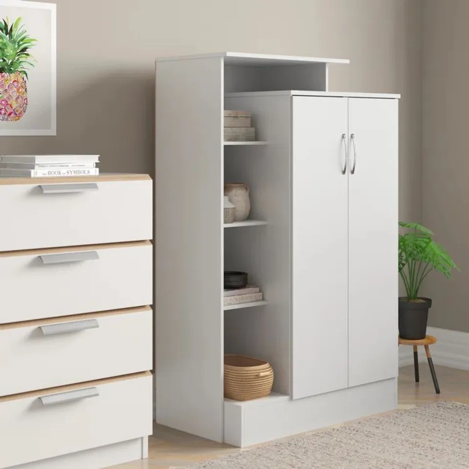 BOXED BOURGEOIS 2 DOOR WARDROBE (2 BOXES)