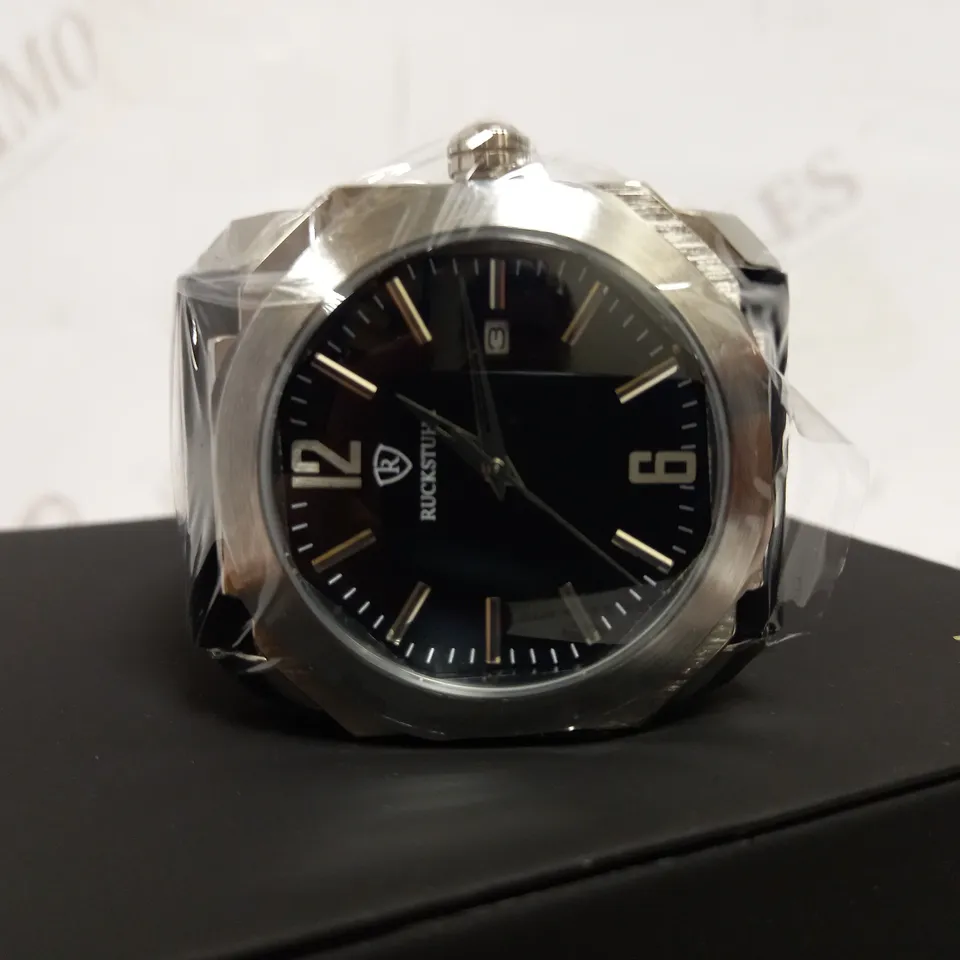 RUCKSTUHL OCTAGONAL FACE RUBBER STRAP WATCH RRP £540