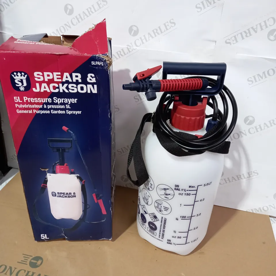 BOXED SPEAR & JACKSON 5L PRESSURE SPRAYER