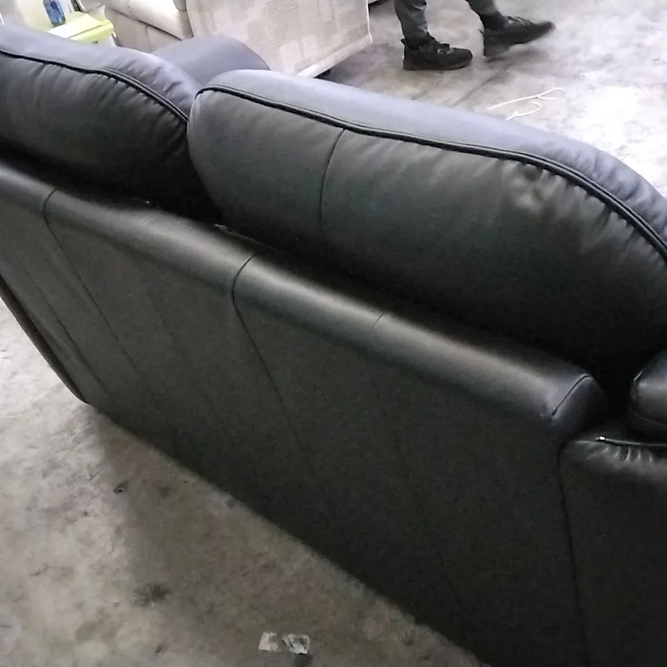 QUALITY BRITISH DESIGNED & MANUFACTURED G PLAN JACKSON 3 SEATER SOFA CAPRI BLACK LEATHER