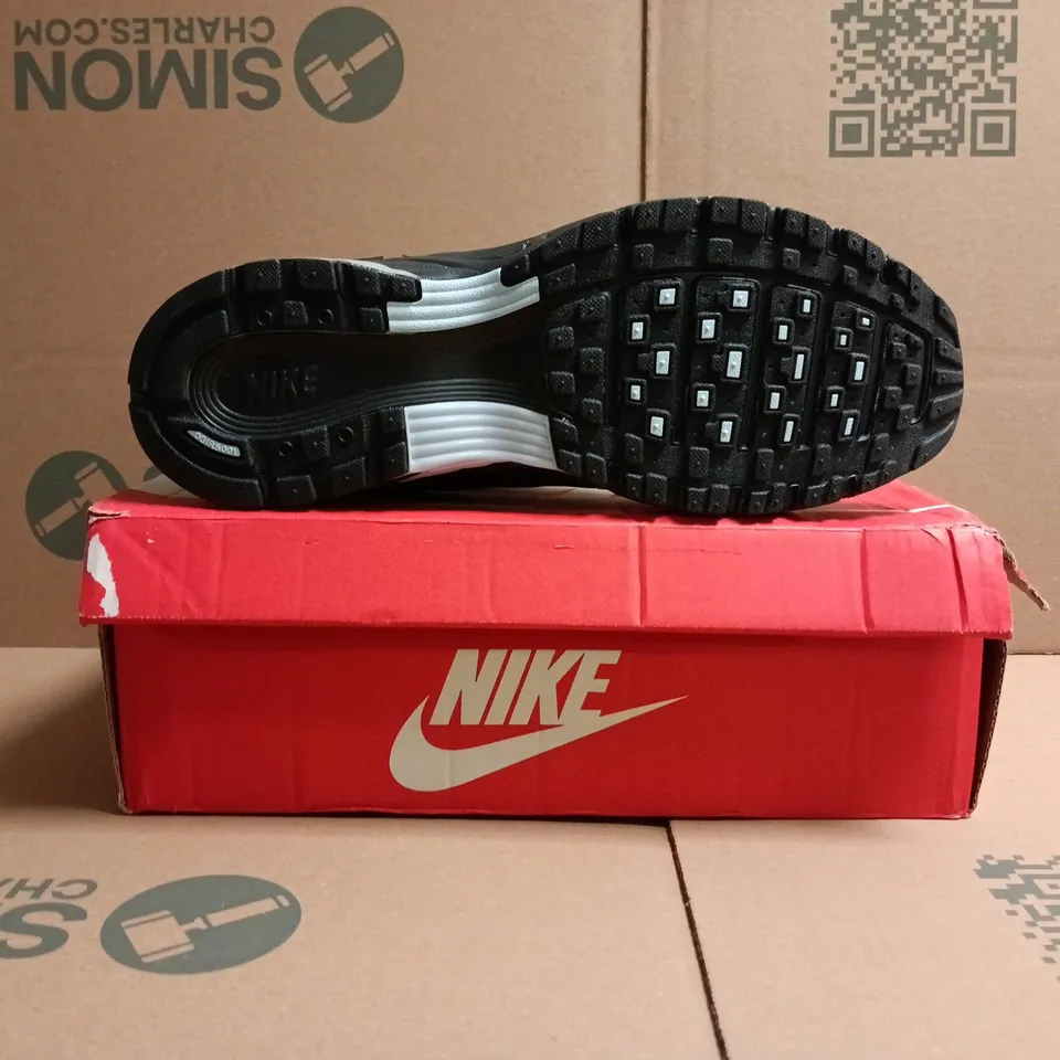 BOXED PAIR OF NIKE P-6000 TRAINERS IN BLACK/GREY SIZE UK 10