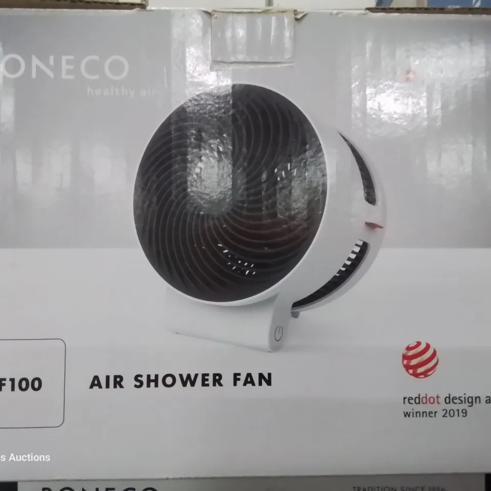 BOXED BONECO F100 DESKTOP AIR SHOWER FAN, WITH INSTRUCTIONS
