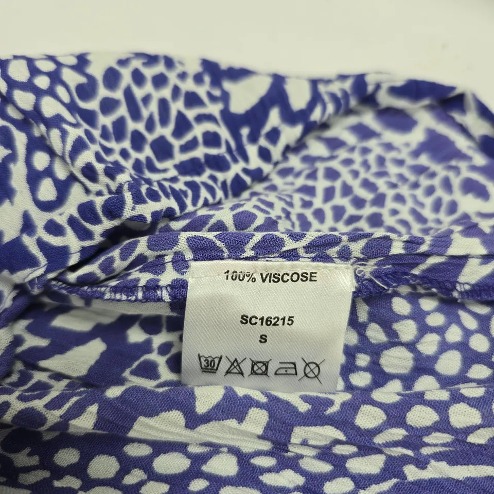 PURE & NATURAL WOMEN'S DRESS - UK SIZE S - PURPLE & WHITE ANIMAL PRINT - 100% VISCOSE