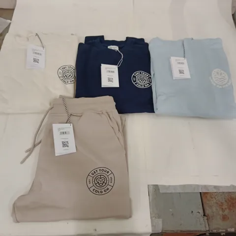 BOX OF MIXED ASSORTMENT OF BRAND NEW BRASS MONKEY CLOTHING ITEMS INCLUDING - SWEATERS, HOODIES, JOGGERS, - MIXED SIZES - APPROXIMATELY 19X ITEMS