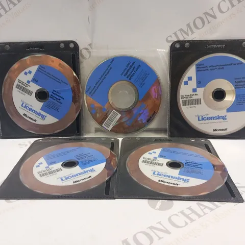 5 ASSORTED MICROSOFT LICENSING APPLICATIONS OFFICE FAMILY