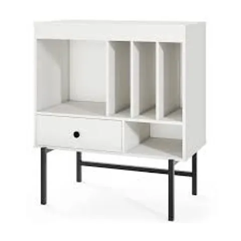 COSTWAY COSTWAY WHITE TURNTABLE STAND WITH RECORD HOLDERS AND DRAWER JV12760WH