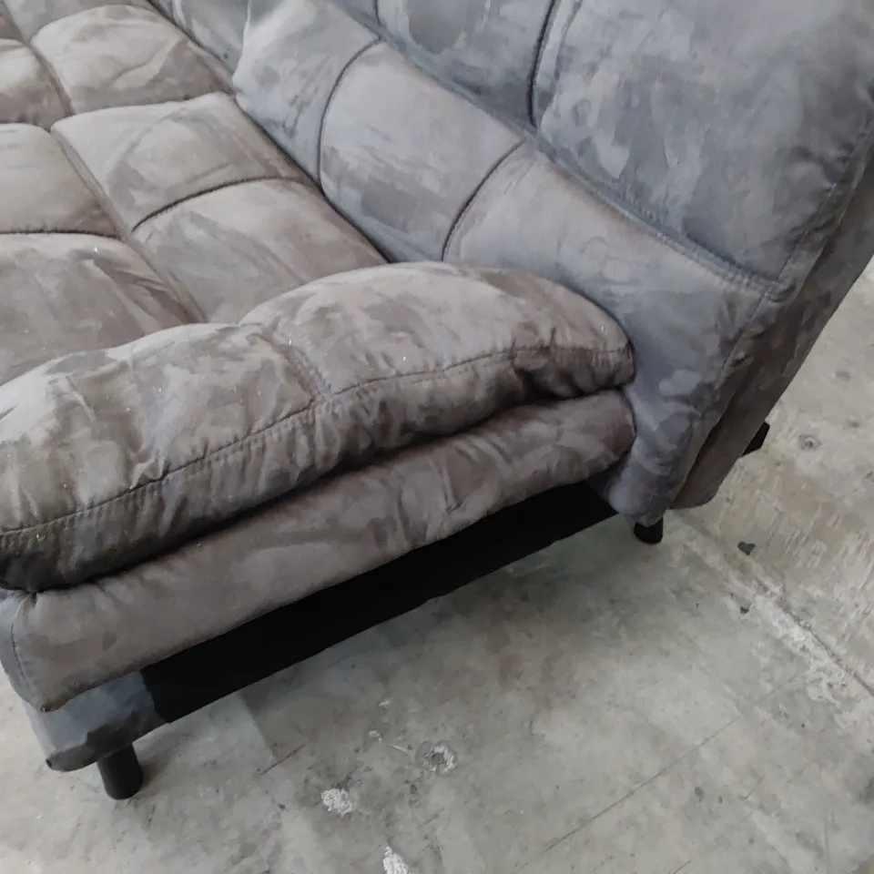 DESIGNER CLICK KLACK SOFA BED CHARCOAL PLUSH FABRIC 