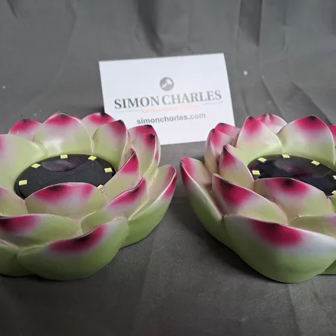 GARDEN REFLECTIONS SET OF 2 SOLAR LOTUS LIGHTS