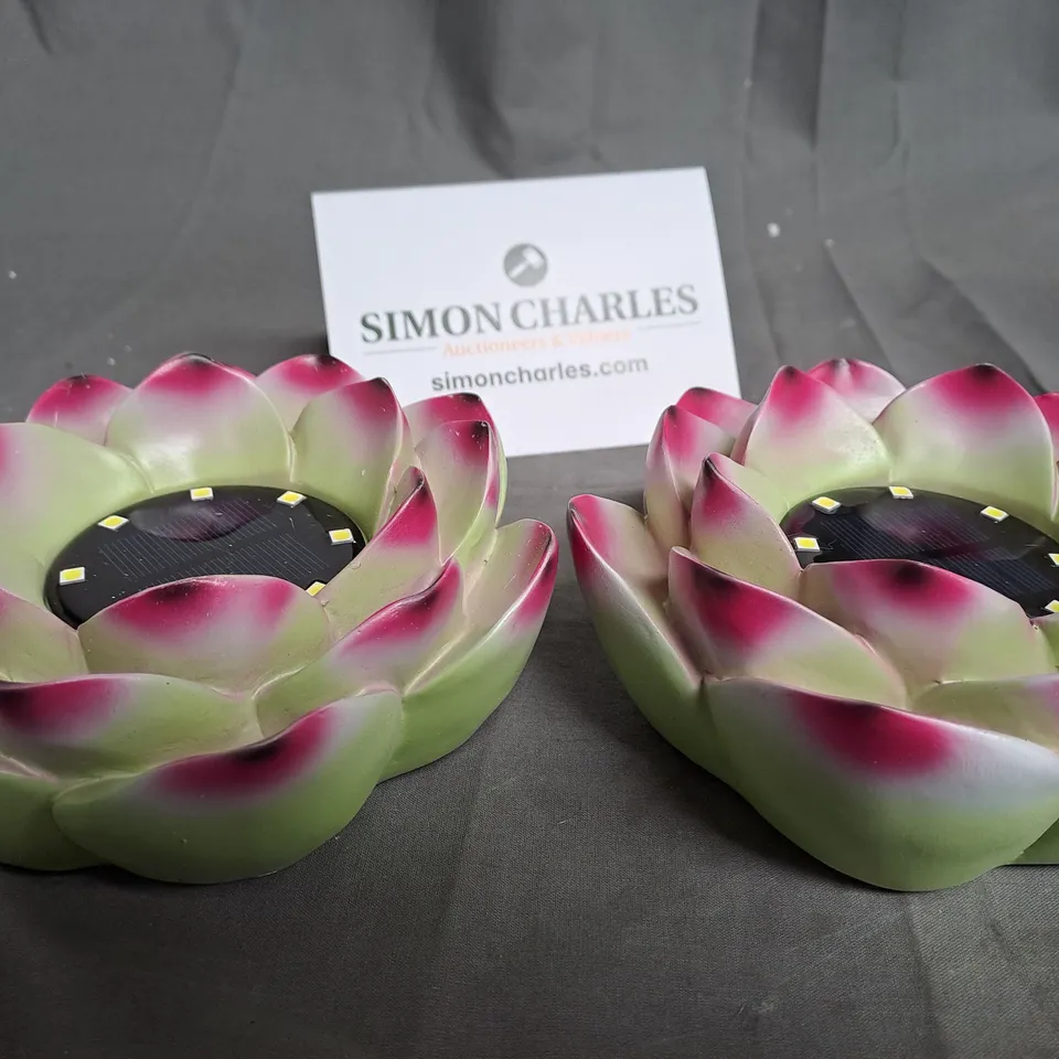 GARDEN REFLECTIONS SET OF 2 SOLAR LOTUS LIGHTS