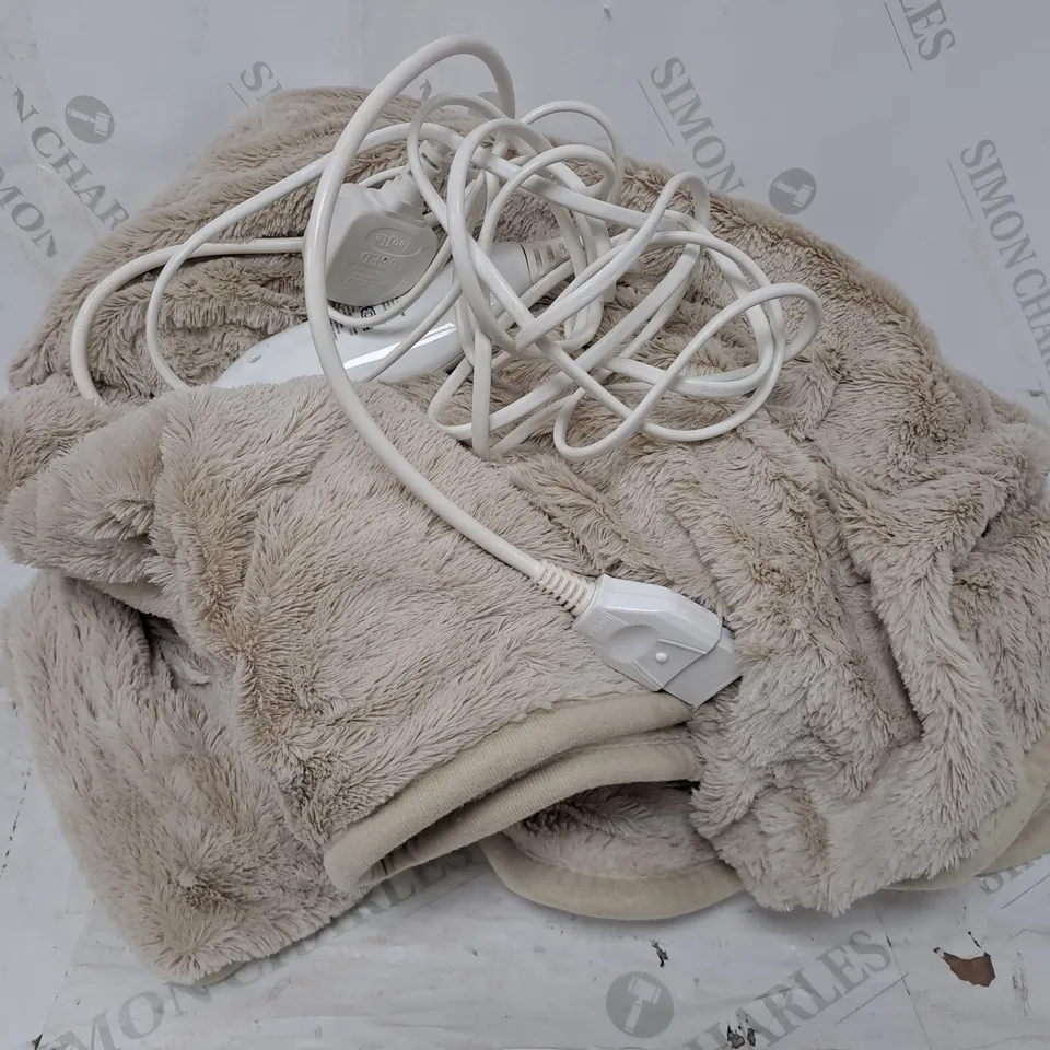 COZEE HOME VELVETSOFT HEATED THROW IN STONE 