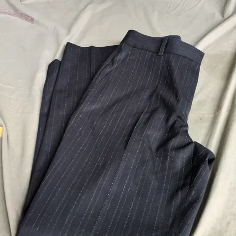 REISS WOMEN'S NAVY PINSTRIPE TROUSERS – UK 10 (EU 38, US 6)