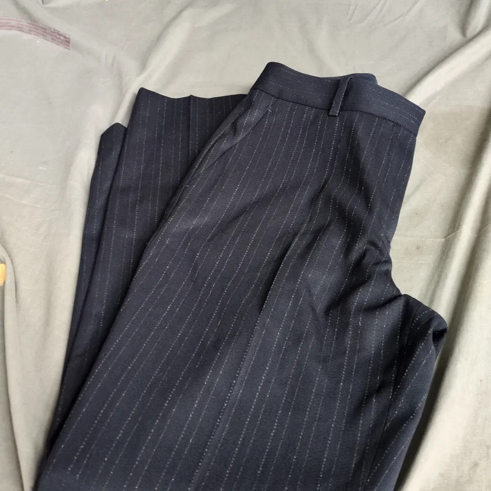 REISS WOMEN'S NAVY PINSTRIPE TROUSERS – UK 10 (EU 38, US 6)