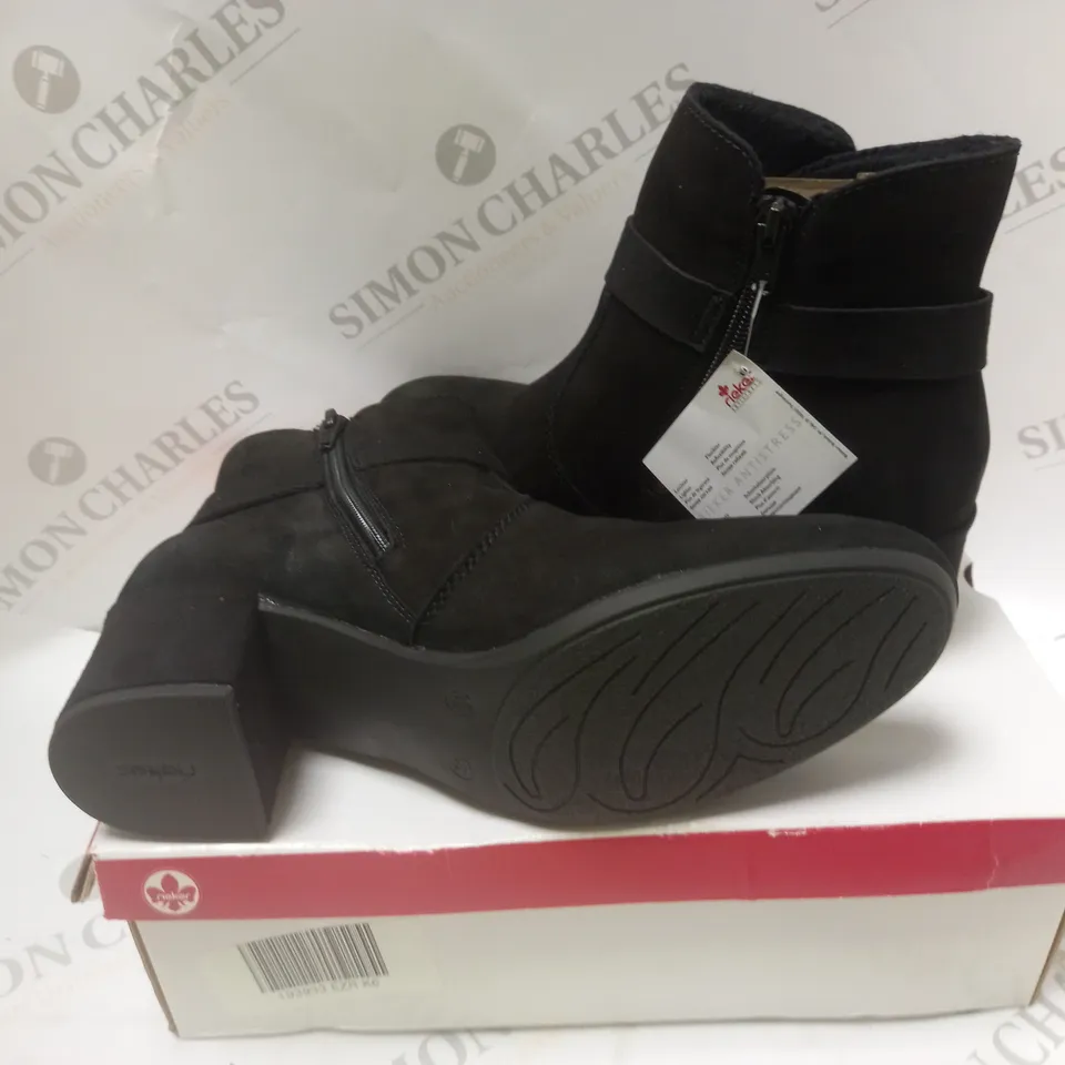 BOXED BLACK ANKLE BOOT SUEDE SIZE 6