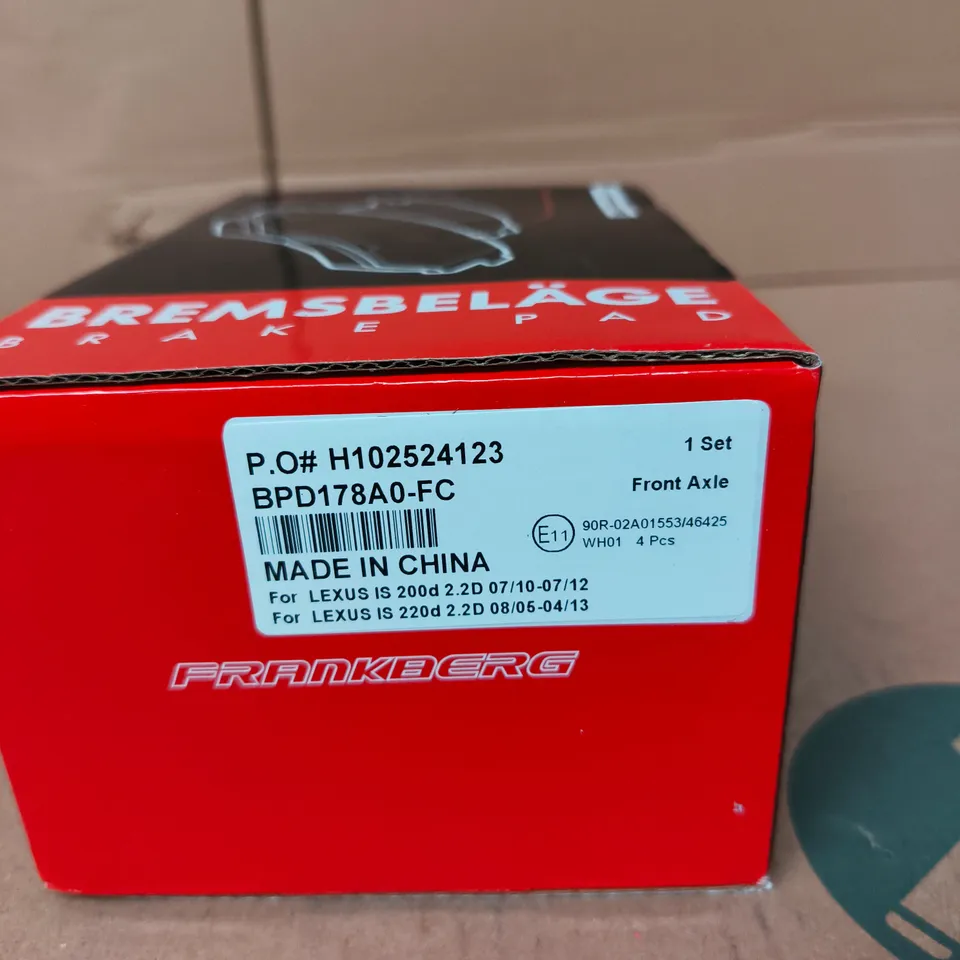 FRANKBERG FRONT AXLE BRAKE PADS FOR LEXUS IS (H102524123) – BOXED