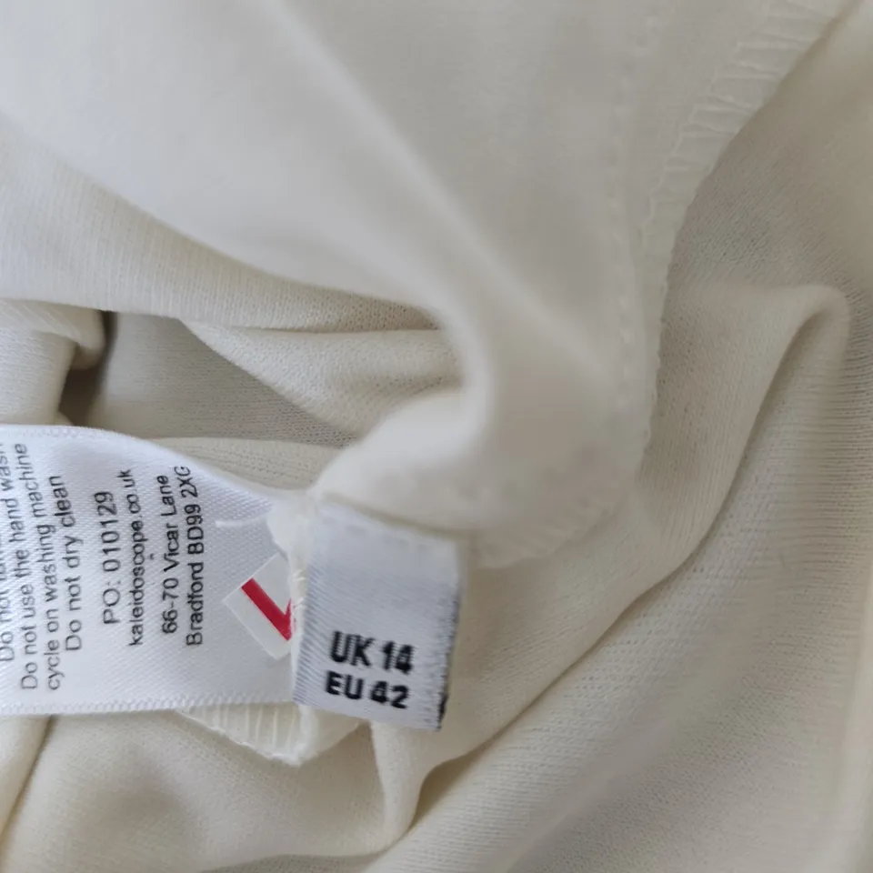 KALEIDOSCOPE CREAM SEQUIN DRESS – LONG SLEEVE, KNEE-LENGTH UK 14 (EU 42)