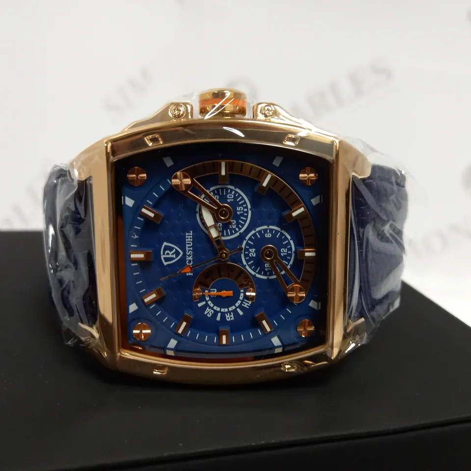 RUCKSTUHL TRIPLE DIAL LEATHER STRAP WRISTWATCH RRP £560