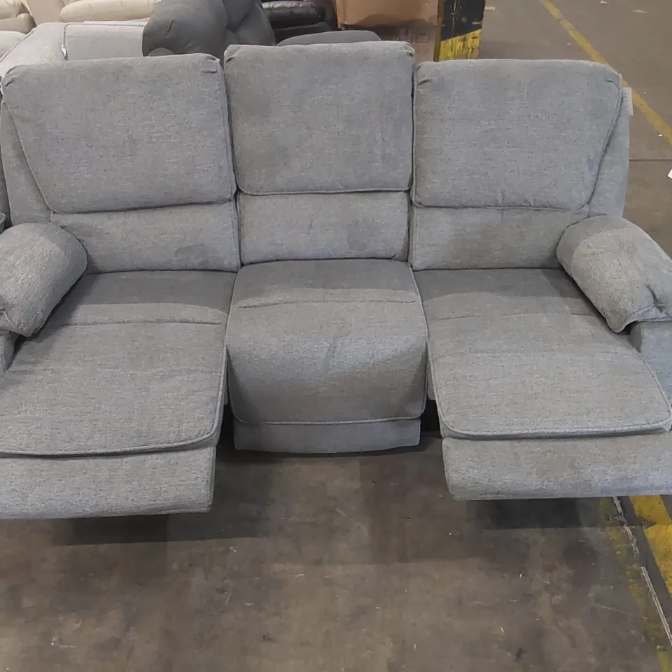 QUALITY DESIGNER FABRIC UPHOLSTERED MANUAL RECLINING SOFA 