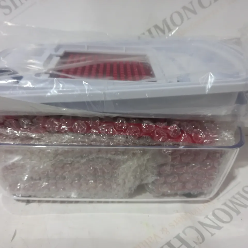 BOXED COOK'S ESSENTIALS CHOPPER 8 SLICE & DICE BLADES IN RED