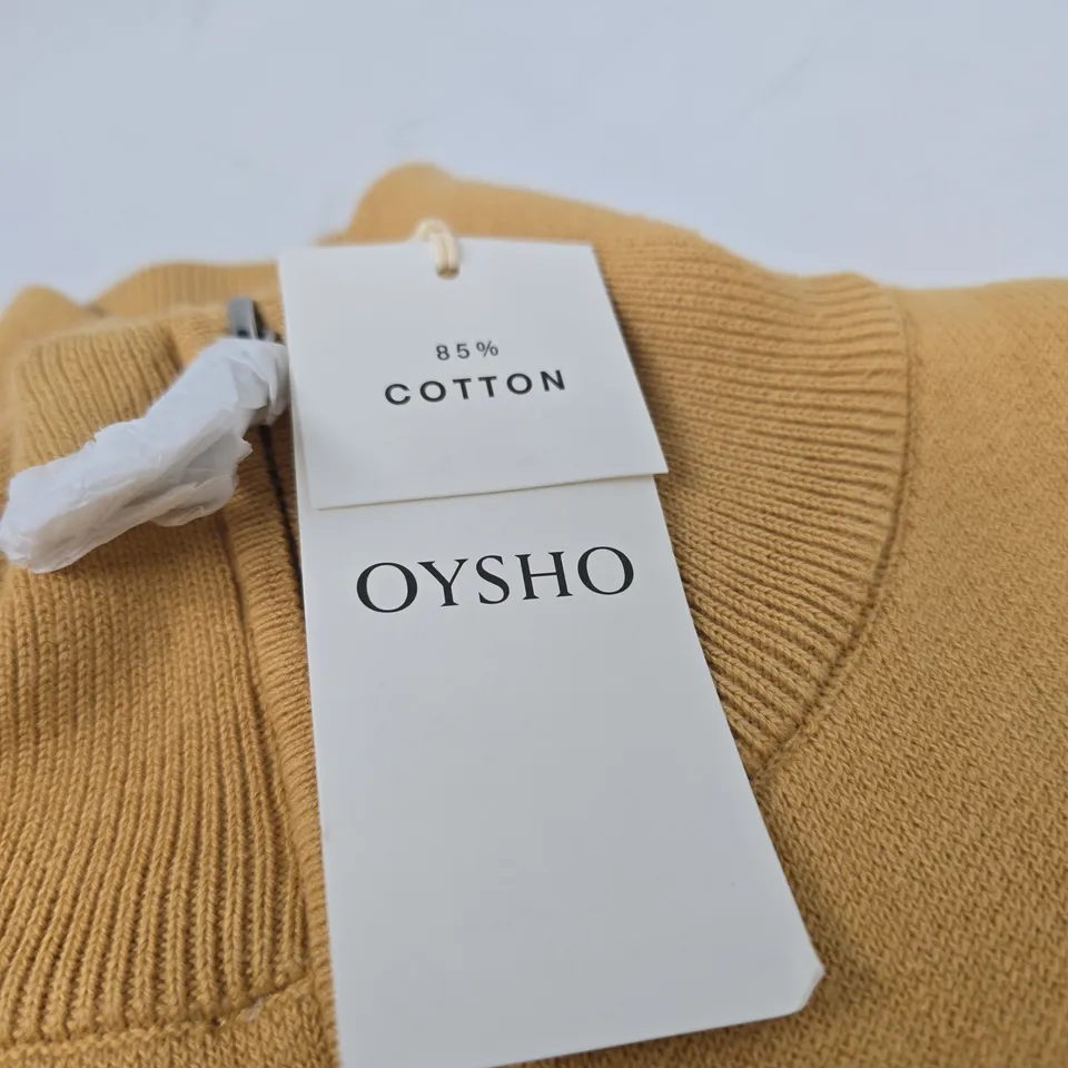 OYSHO MUSTARD KNIT WOOL-BLEND JUMPER – WOMEN'S – UK M