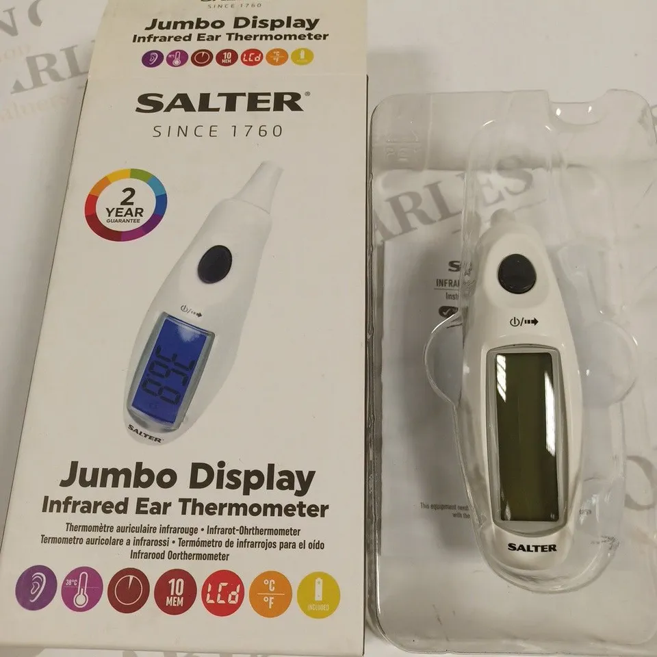 BOXED SALTER JUMBO DISPLAY INFRARED EAR THERMOMETER