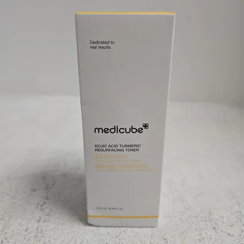 BOXED AND SEALED MEDICUBE KOJIC ACID TURMERIC RESURFACING TONER (250ML)