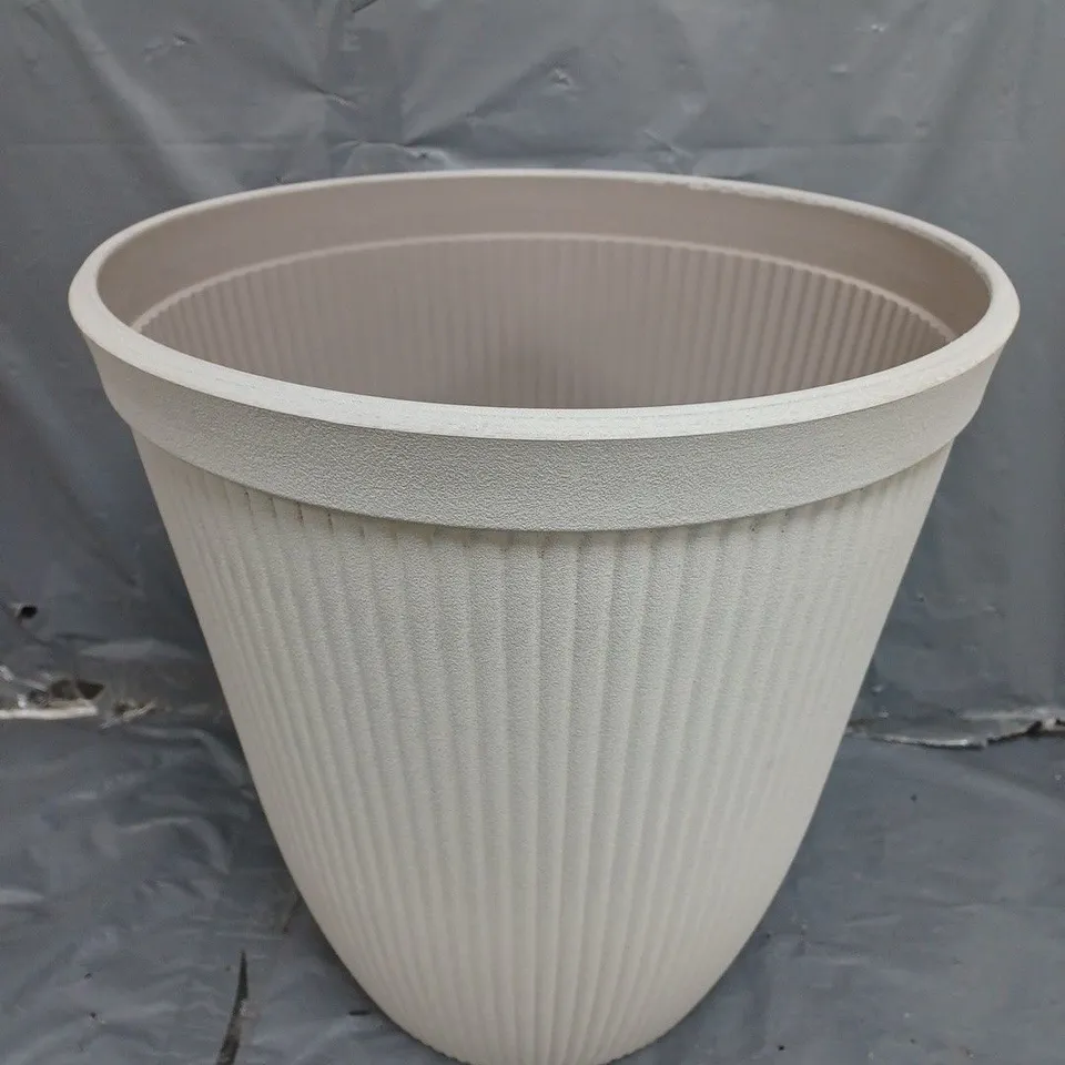 YOU GARDEN SOMERVILLE TALL PLANTER - PEBBLE WHITE (16")