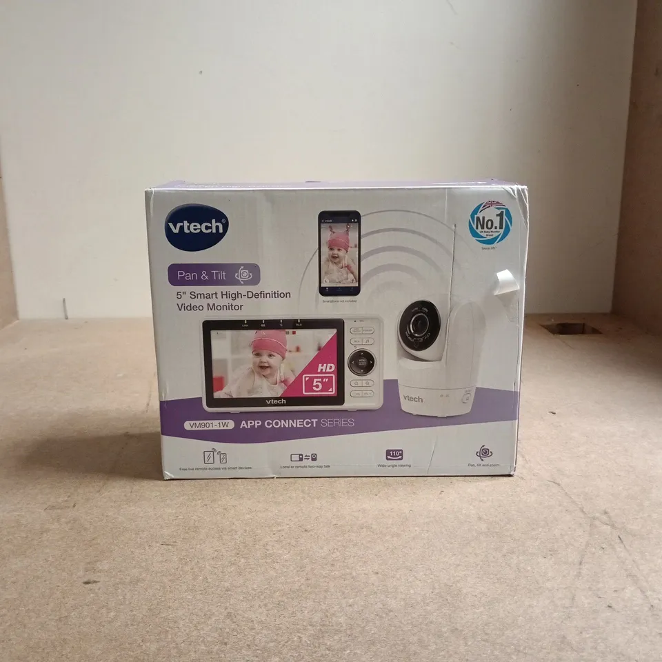 VTECH PAN AND TILT 5" SMART HIGH DEFINITION VIDEO MONITOR BOXED VM901-1W