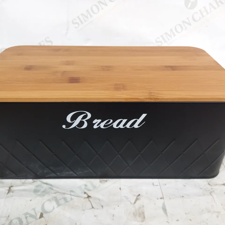 UNBRANDED BREAD BIN, BISCUIT TIN, COFFEE & TEA CONTAINER SET IN BLACK