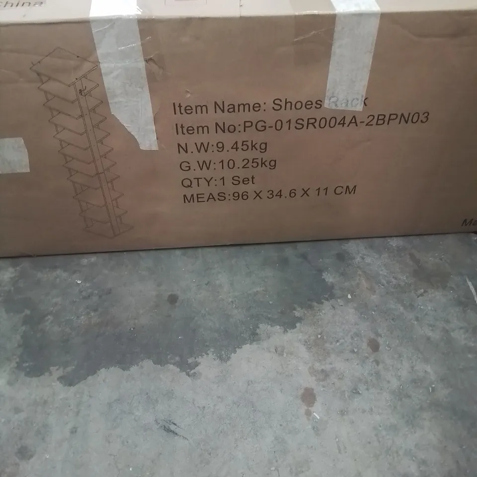 BOXED 10 PAIR SHOE RACK - BLACK (1 BOX)